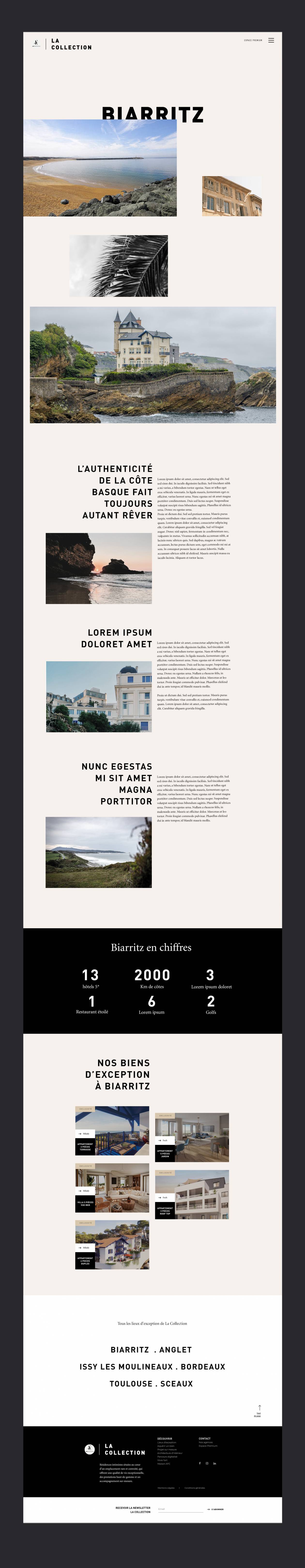 Page "Ville" site immobilier luxe AFC
